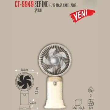 Cata CT-9949 Şarjlı Serino El Vantilatörü