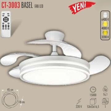 Cata CT-3003 Basel 3 Renk Yanma Modlu Dimlenebilir Pervane Led Ampul Aydınlatma