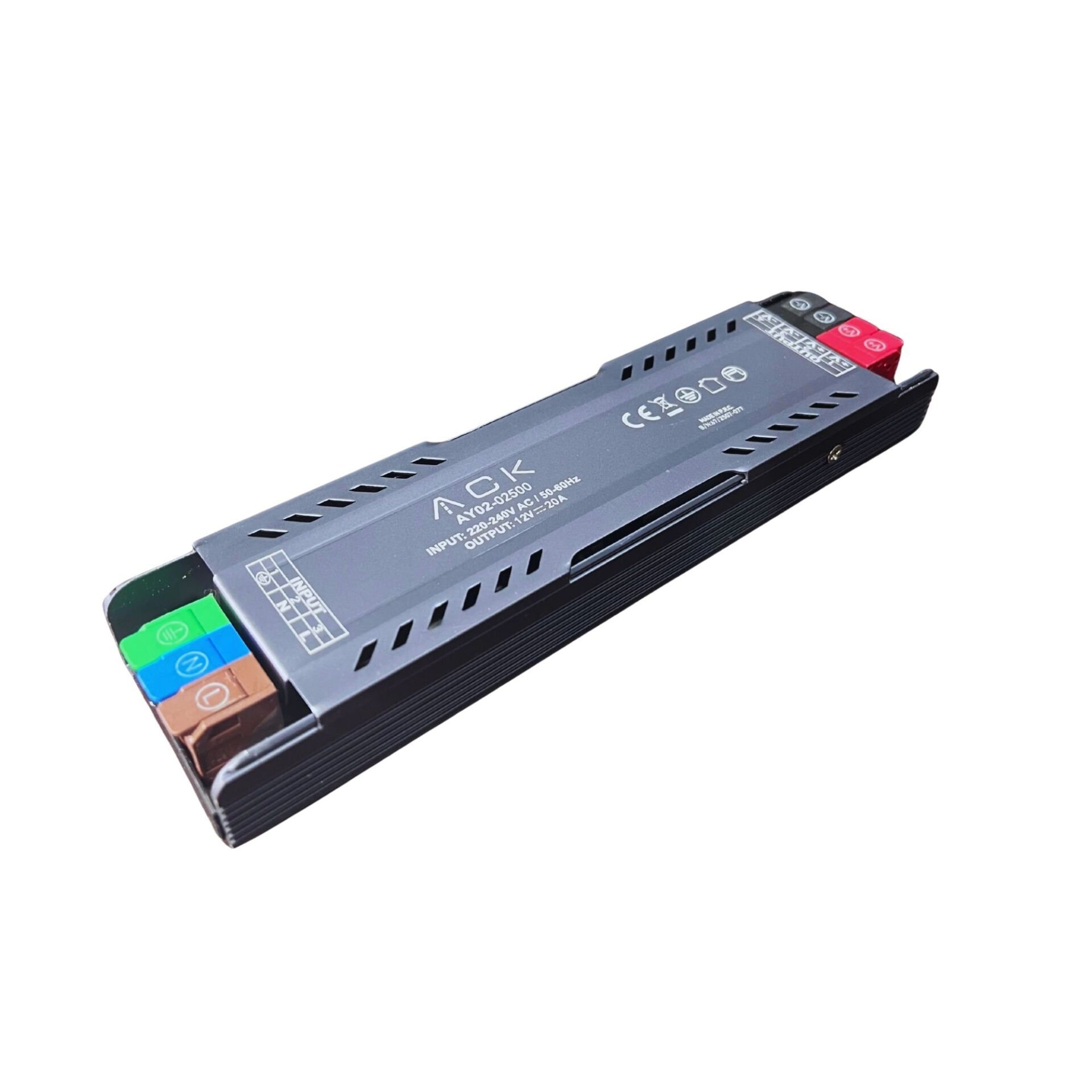 ACK AY02-02500 12V 20A 250W IP20 Klemensli Şerit LED Trafosu