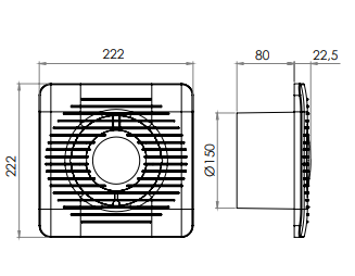 Mutlusan ME-FAN 150mm Banyo Tuvalet Aspiratör 001 211 000150 00 00
