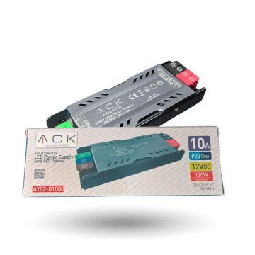 ACK AY02-01000 12V 10A 120W IP20 Klemensli Şerit LED Trafosu