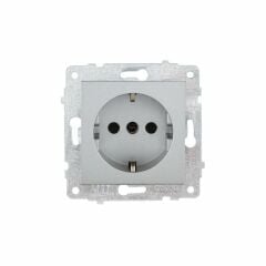 Silver Topraklı Priz Modül+Kapak