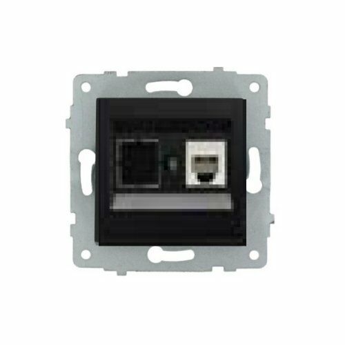 Antrasit Nümeris Telefon Prizi Modül+Kapak (1*RJ11 - Cat3) Kablosuz