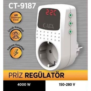Cata Priz Regülatör CT-9187 Led Ekranlı