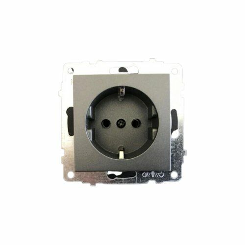 Füme Topraklı Priz Modül+Kapak