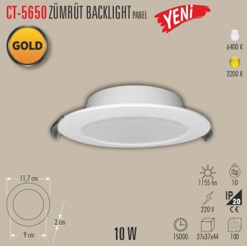 Cata CT-5650 Zümrüt Backlight Led Panel 10W