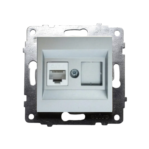 Ovivo Silver Data Priz Modül+Kapak (Jaksız)