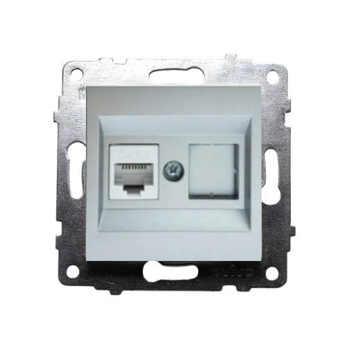 Ovivo Silver Data Priz Modül+Kapak (Jaksız)