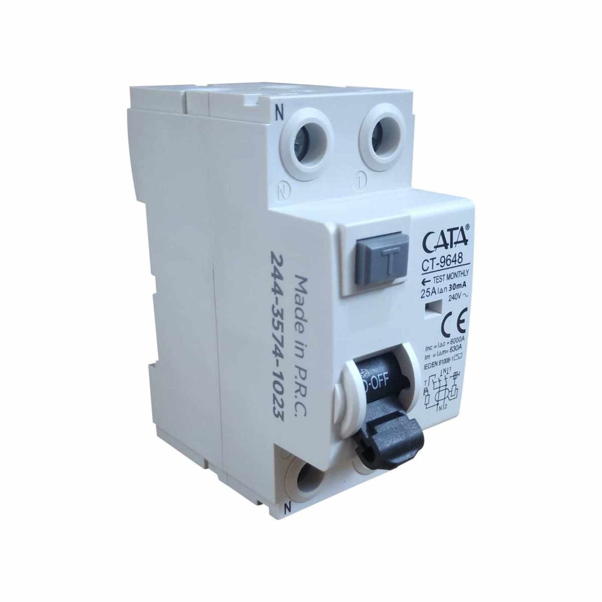 CATA CT-9648 2X25A 30mA 6kA Monofaze Kaçak Akım Rölesi