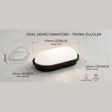 Pelsan Tio Oval Glop Duvar Armatürü 15W 6500K IP65 206919