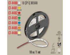 Cata CT-4484 10 Çip Mavi Şerit Led 12V IP20 İç Mekan 5 Metre