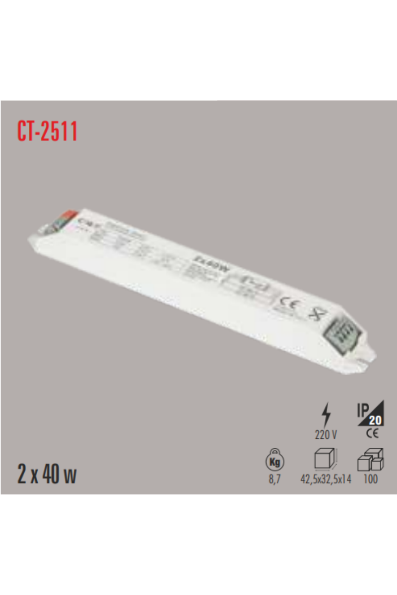 Cata 2X40 Elektronik Balast CT-2511