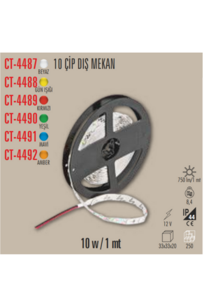 Cata 10 Çip Beyaz Dış Mekan Şerit Led CT-4487