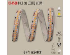 Cata 240 Çipli Led Şerit İç Mekan Beyaz Işık CT-4538B 5 Metre