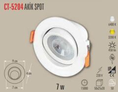 Cata Led Spot 7w Akik Smd Led Armatür CT-5204G