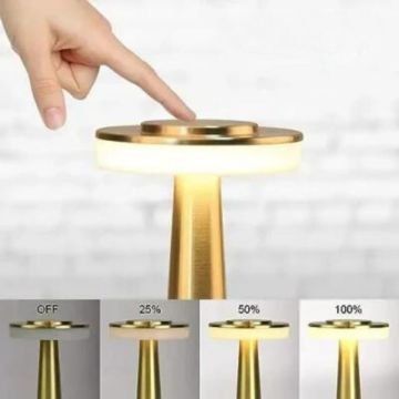 Fujika Led Şarjlı Masa Lambası 3W Gold
