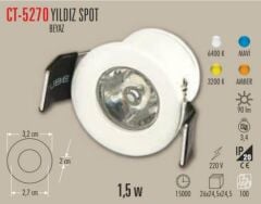 Cata 1,5 W Ledli Yıldız Spot Günışığı CT-5270G