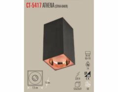Cata CT-5417 Gu10 Siyah-Bakır Athena Sıva Üstü Spot Kasası