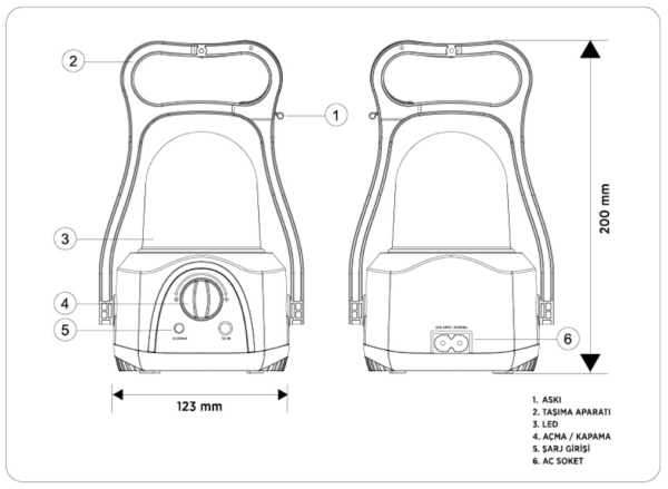 Cata Gemici Tipi El Feneri 6400K Beyaz CT-9950