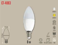 Cata 8W Ledli Buji Ampul E14 Duylu CT-4083 Gün Işığı