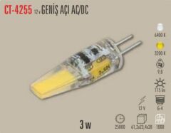 Cata 3W Ledli Kapsül Ampul (G4)(12V)(Günışığı)