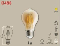 Cata CT-4295 4W E27 Rustik Led Ampul Amber