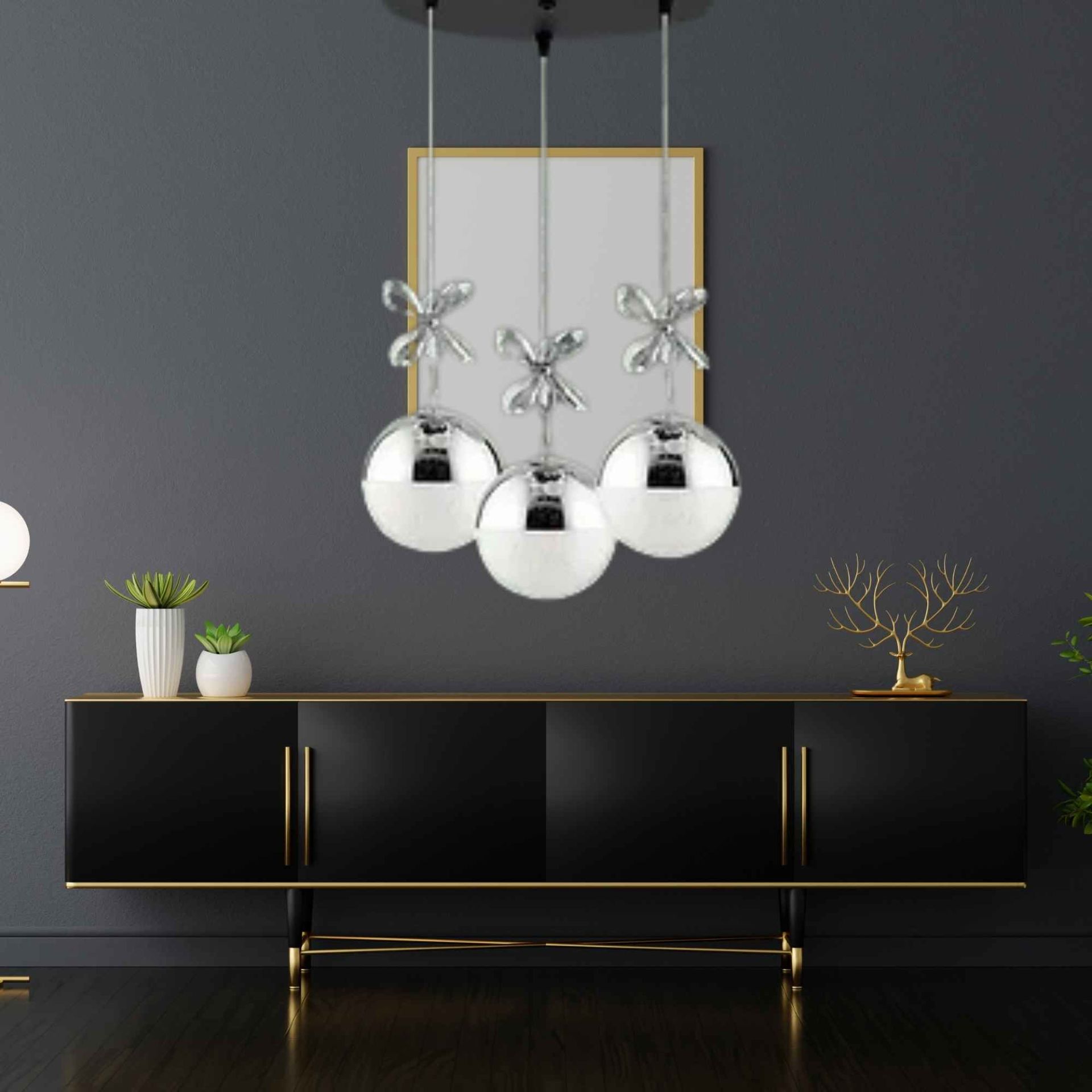 3lü Krom Modern Yıldız Toplu Led Avize 3 Renk Aydınlatma