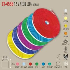 Cata 12V Neon Led Hortum (Buz Mavi) 5mt.