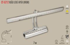 Cata 7W 3200K Günışığı Ledli Banyo Tablo Apliği CT-5212
