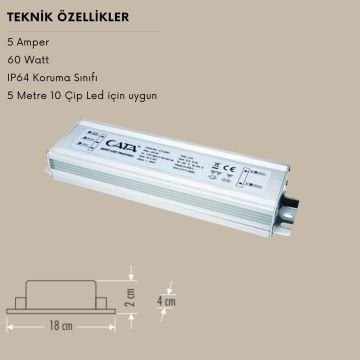 Cata 5 Amper 60 Watt Dış Mekan Led Trafosu CT-2591