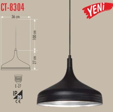 Cata CT-8304 E27 36cm Siyah Sarkıt Avize
