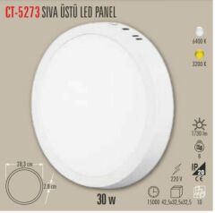 CATA 30W Sıva Üstü Led Panel Armatür Beyaz Işık CT-5273B