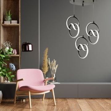 3'lü İmza Model Led Avize 3 Renk Aydınlatma