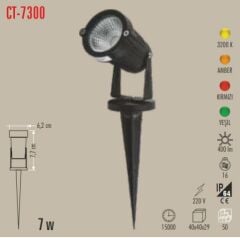 Cata Led Kazıklı Bahçe Armatürü Amber Işık CT-7300A