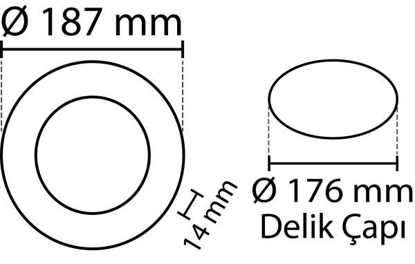 Noas 15W Sıva Altı Yuvarlak Slim Led Panel 3200K YL10-1501