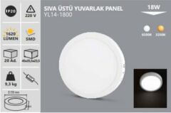 Noas 18W 21cm Sıva Üstü Yuvarlak Led Panel 6500K YL14-1800