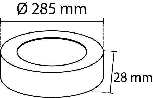 Noas 24W 28,5cm Sıva Üstü Yuvarlak Led Panel 6500K YL14-2400-A