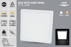 Noas 24W 28.5cm Sıva Üstü Kare Led Panel 6500K YL15-2400