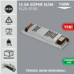 Noas 12 Volt 12.5 Amper Slim Şerit Led Trafosu YL25-0150