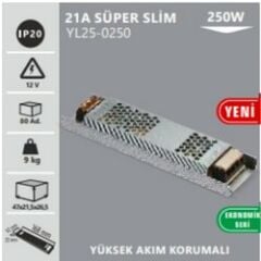 Noas 12 Volt 21 Amper Slim Şerit Led Trafosu YL25-0250
