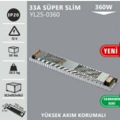 Noas 12 Volt 33 Amper Slim Şerit Led Trafosu YL25-0360
