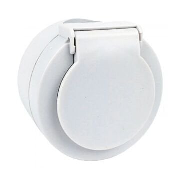 Ovivo Xone Sıvaüstü Kapaklı Topraklı Priz Beyaz 406-010000-249