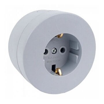 Ovivo Xone Sıvaüstü Topraklı Priz Gri 406-240000-217