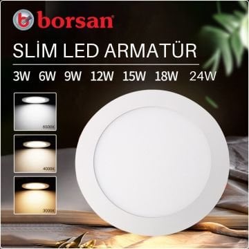 Borsan 6 Watt Yuvarlak Slim Led Spot Panel 4000K BL-S1-2005