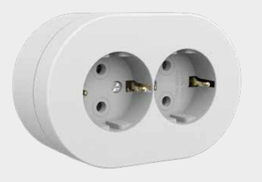 Ovivo xOne Beyaz İkili Sıva Üstü Topraklı Priz