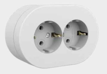 Ovivo xOne Beyaz İkili Sıva Üstü Topraklı Priz