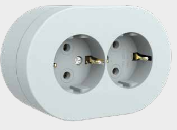 Ovivo xOne Sıva Üstü Gri İkili Topraklı Priz 406-240000-907