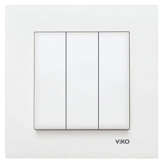 Viko Karre Beyaz Üçlü Anahtar Mekanizma Kapak 90967068