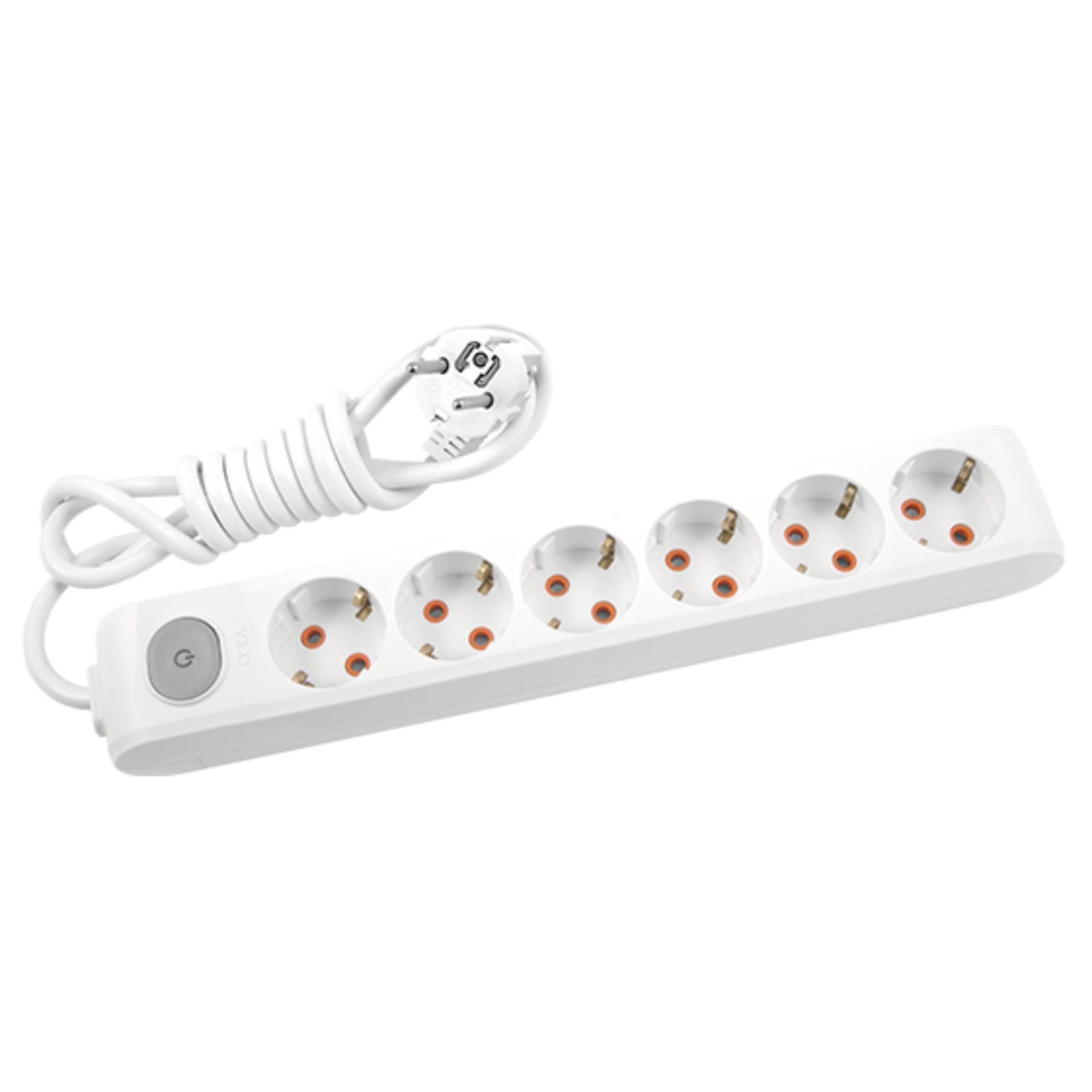 Viko 6'lı Priz Anahtarlı Topraklı Çarpma Karşıtı 2 Metre Multi-let Beyaz