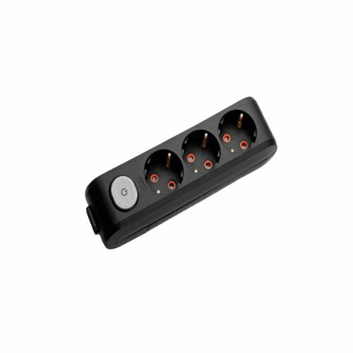 Viko Multi-let Üçlü Anahtarlı Topraklı Klemensli Priz Siyah Çarpma Karşıtı Örtücü
